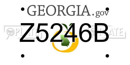 Z5246B Georgia License Plate