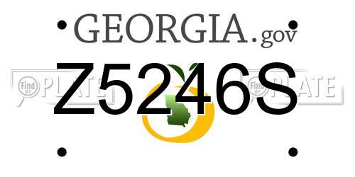 Z5246S Georgia License Plate