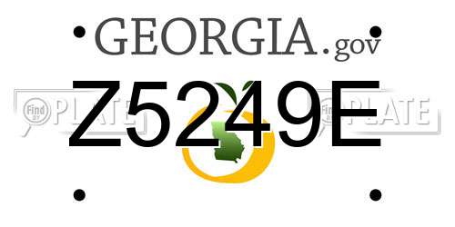 Z5249E Georgia License Plate