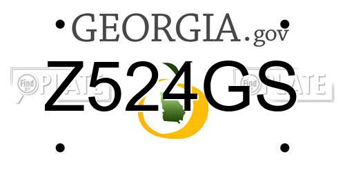 Z524GS Georgia License Plate