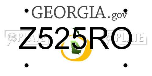Z525RO Georgia License Plate