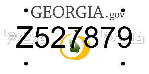 Z527879 Georgia License Plate