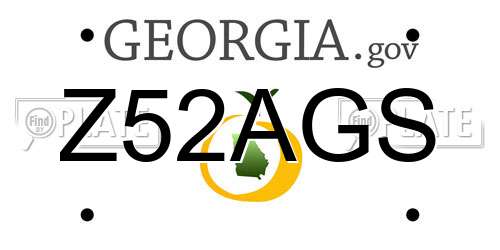 Z52AGS Georgia License Plate