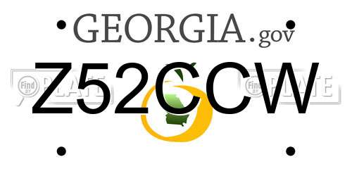 Z52CCW Georgia License Plate