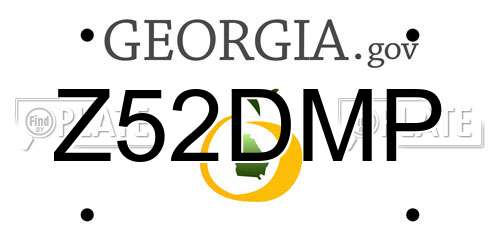 Z52DMP Georgia License Plate