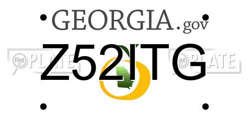 Z52ITG Georgia License Plate