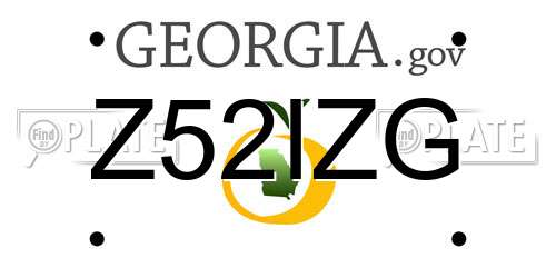 Z52IZG Georgia License Plate