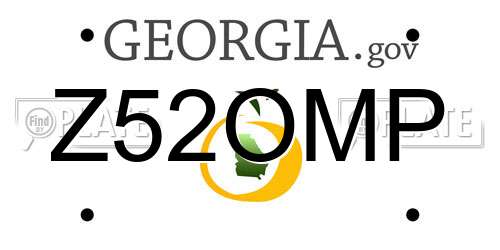 Z52OMP Georgia License Plate