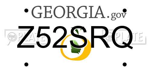 Z52SRQ Georgia License Plate