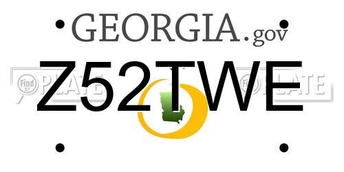 Z52TWE Georgia License Plate
