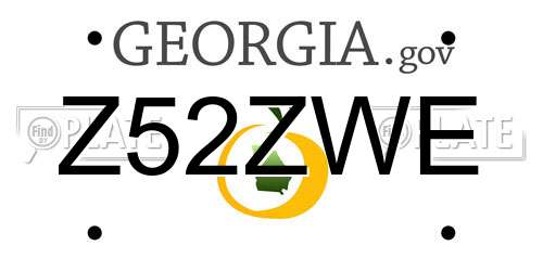Z52ZWE Georgia License Plate