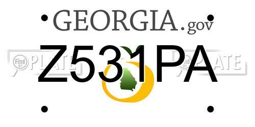 Z531PA Georgia License Plate