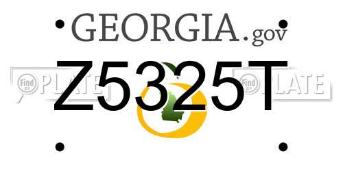 Z5325T Georgia License Plate