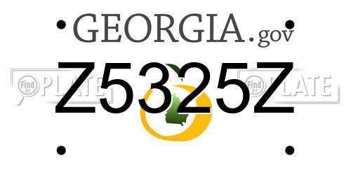 Z5325Z Georgia License Plate