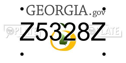 Z5328Z Georgia License Plate