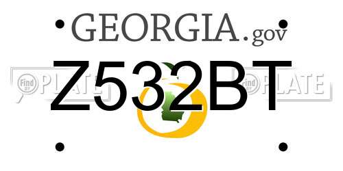 Z532BT Georgia License Plate