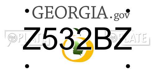 Z532BZ Georgia License Plate