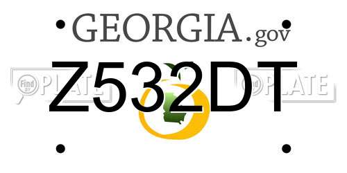 Z532DT Georgia License Plate