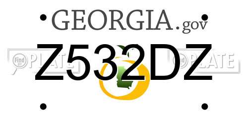Z532DZ Georgia License Plate