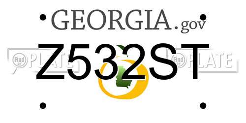 Z532ST Georgia License Plate