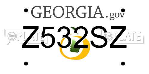 Z532SZ Georgia License Plate