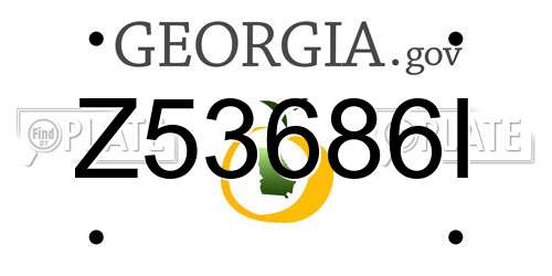 Z53686I Georgia License Plate