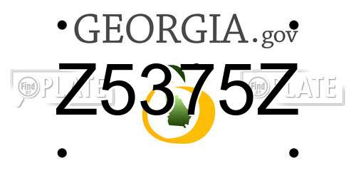 Z5375Z Georgia License Plate
