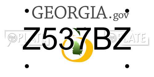 Z537BZ Georgia License Plate