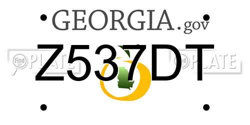 Z537DT Georgia License Plate