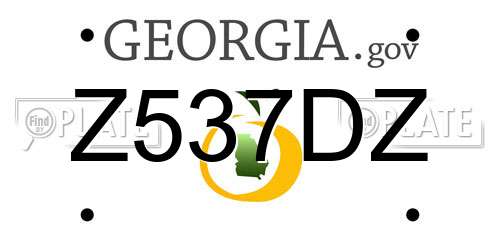 Z537DZ Georgia License Plate