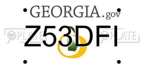 Z53DFI Georgia License Plate