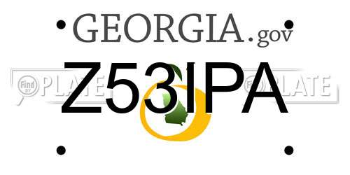 Z53IPA Georgia License Plate