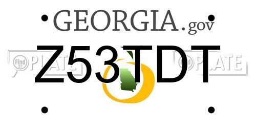 Z53TDT Georgia License Plate