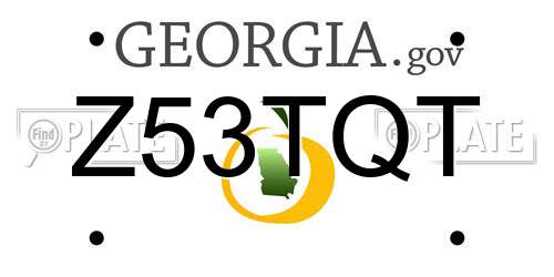 Z53TQT Georgia License Plate