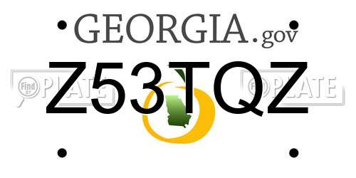 Z53TQZ Georgia License Plate