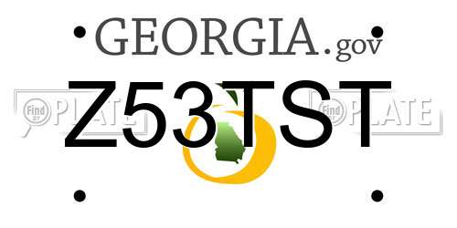 Z53TST Georgia License Plate