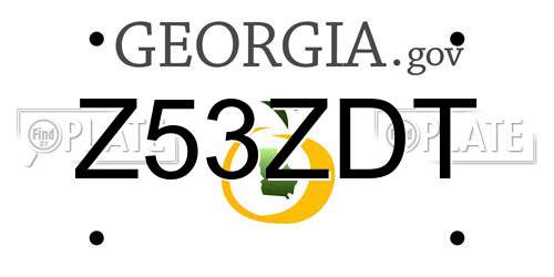 Z53ZDT Georgia License Plate