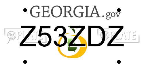 Z53ZDZ Georgia License Plate