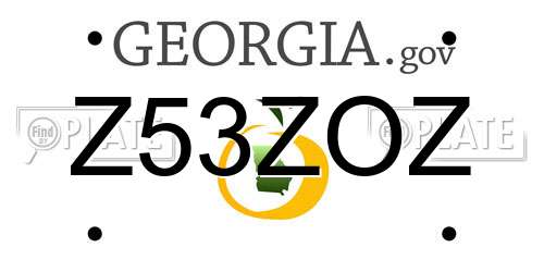 Z53ZOZ Georgia License Plate