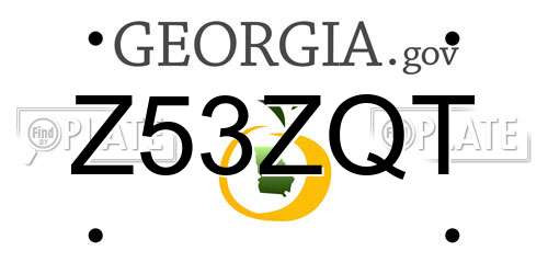 Z53ZQT Georgia License Plate