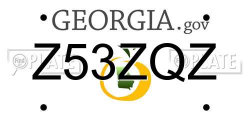 Z53ZQZ Georgia License Plate
