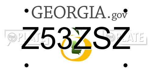 Z53ZSZ Georgia License Plate