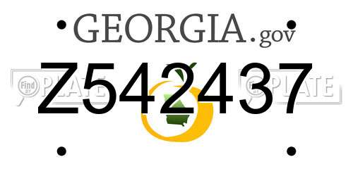 Z542437 Georgia License Plate
