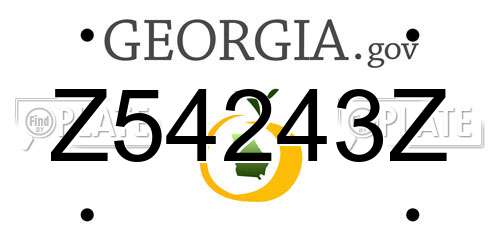 Z54243Z Georgia License Plate