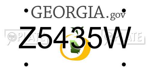 Z5435W Georgia License Plate