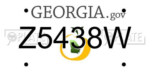 Z5438W Georgia License Plate