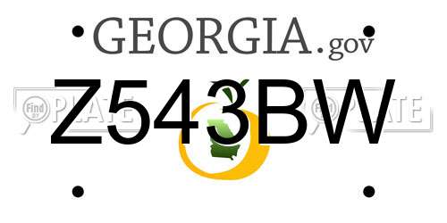 Z543BW Georgia License Plate
