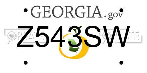 Z543SW Georgia License Plate