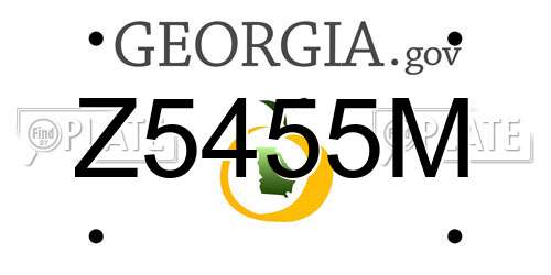 Z5455M Georgia License Plate