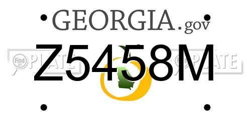 Z5458M Georgia License Plate